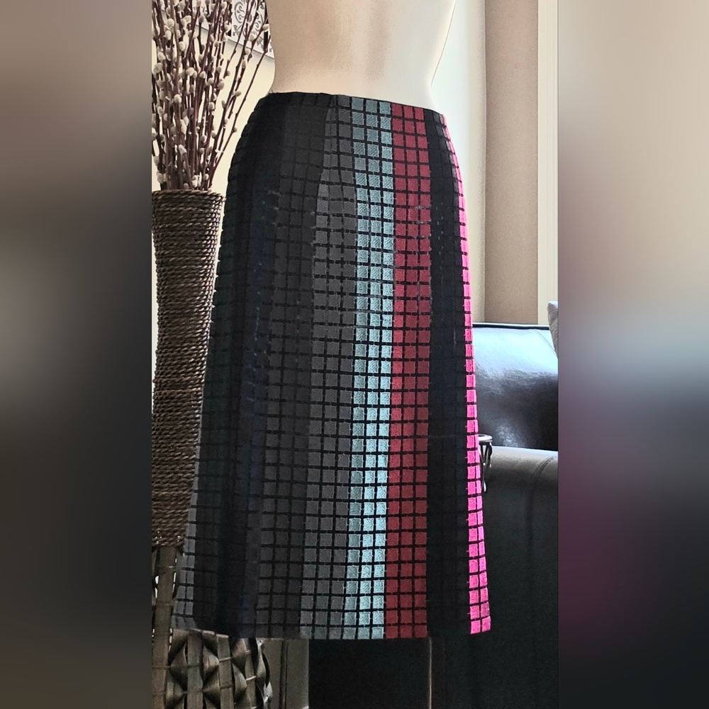 Marco De Vincenzo Couture Checkered A-Line Skirt